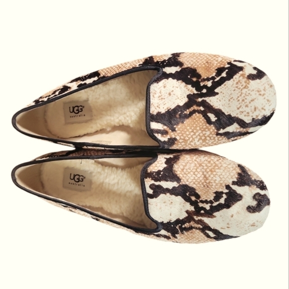 UGG Australia Alloway Reptile Leather Ballerina Slip on Flat S/N 1006017 Sz 10 - Picture 8 of 9